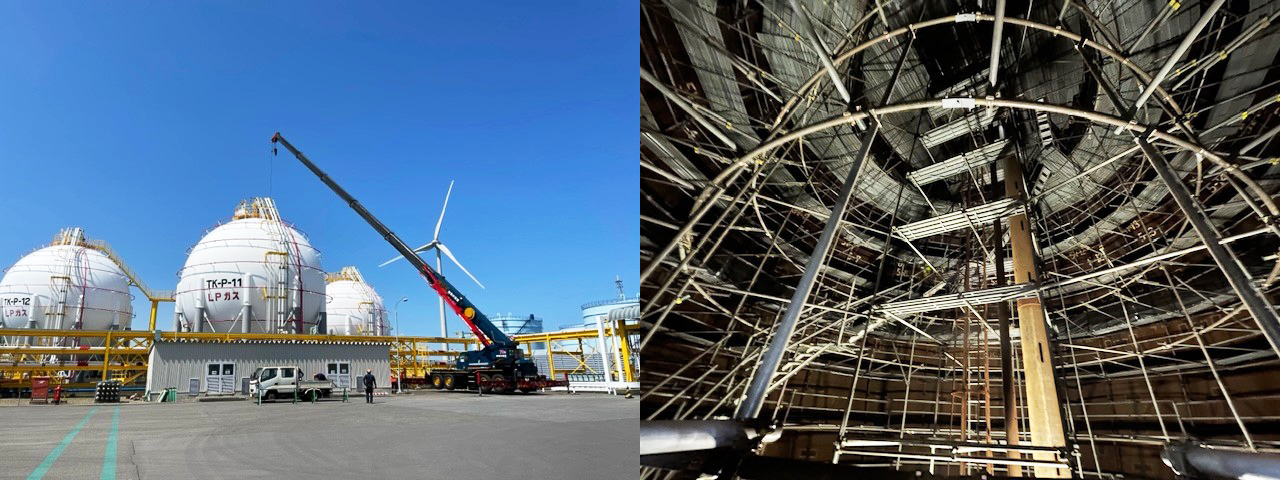 石狩ガスターミナルで10年に1度の開放検査に伴う社内勉強会を行いました。